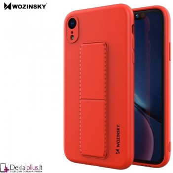 Wozinsky silikoninis dėklas - stovas raudonas (telefonui Apple Iphone XR)   